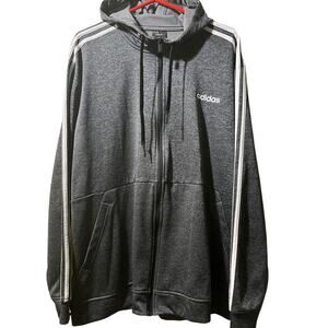 Gray Adidas XL hooded sweat top jacket